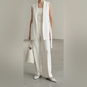 Zara Minimalist White Tailored Vest